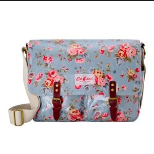 Cath Kidston Slate Blue Westbourne Rose Saddle Bag. ❤️Gently Used❤️